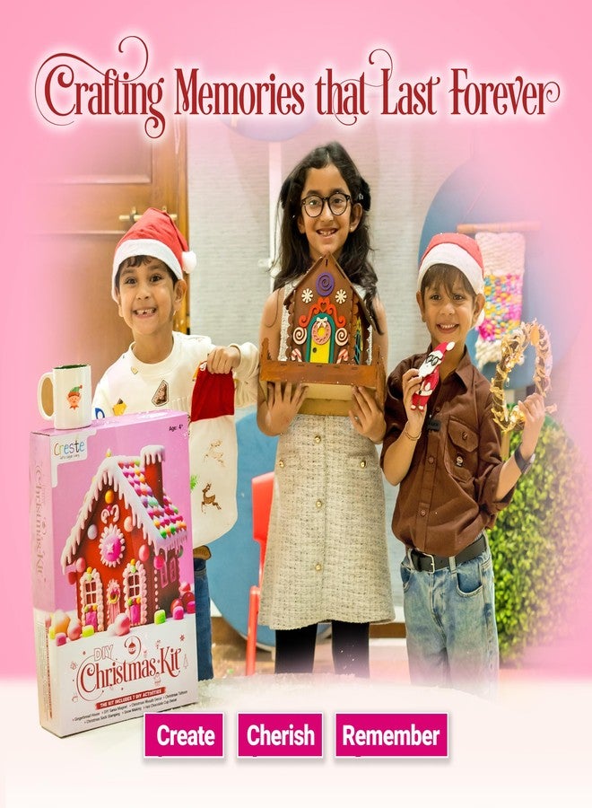 Creste DIY Christmas Kit for Kids | Art and Craft Activity Kit | Includes DIY Gingerbread House, Christmas Tree Decoration, Snow Making, Santaclaus Decoration, and 3 Other Fun Activity | Festive Gifts for Kids Ages 4+ - Image 4